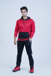 Get the perfect balance of comfort and style with this red and black pullover hoodie! Made with a red body, black hood, and front pocket, it's ideal for daily wear. -  Men's Hoodie Red and Black - Xea Clothing